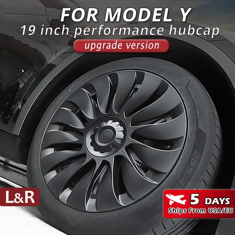 4PCS Automotive Wheel Hub Caps for Tesla Model Y 19 Inch Wheel Covers - Universal Fit