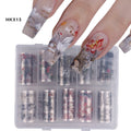 Nail Foils 10pcs Chinese Character Crane Bamboo Flower Plum Design, Transfer Stickers for Nail Art