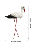 Outdoor Garden Crane Decoration - Weatherproof Bird Figurine for Landscaping & Pond Features