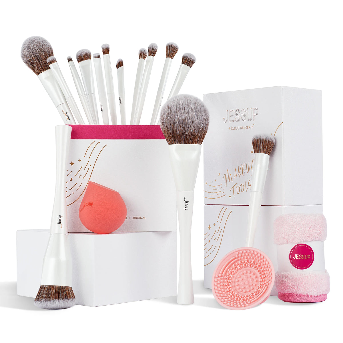 14-Piece Makeup Brush Set with Synthetic Brushes for Face & Eyes - Premium Quality