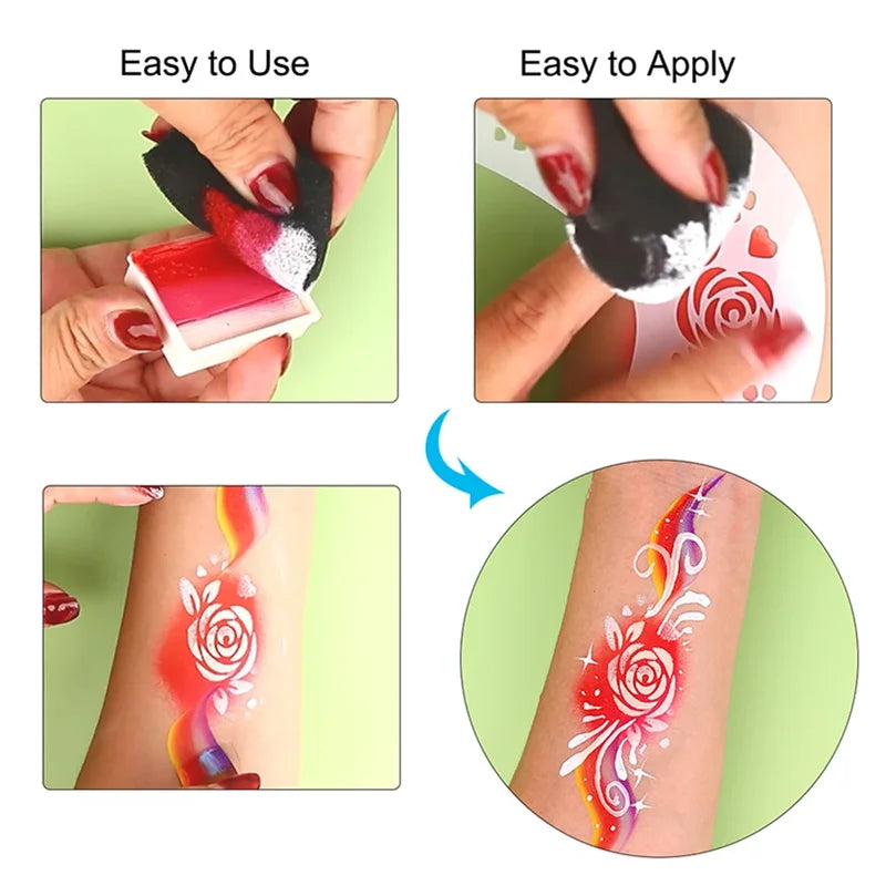 Facial Painting & Makeup Sponge Block - Water Droplet Semi-Circular Design, Multi-Color