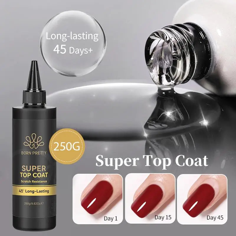 250g Professional Nail Top Coat Gel Polish Long-Lasting & Quick Dry
