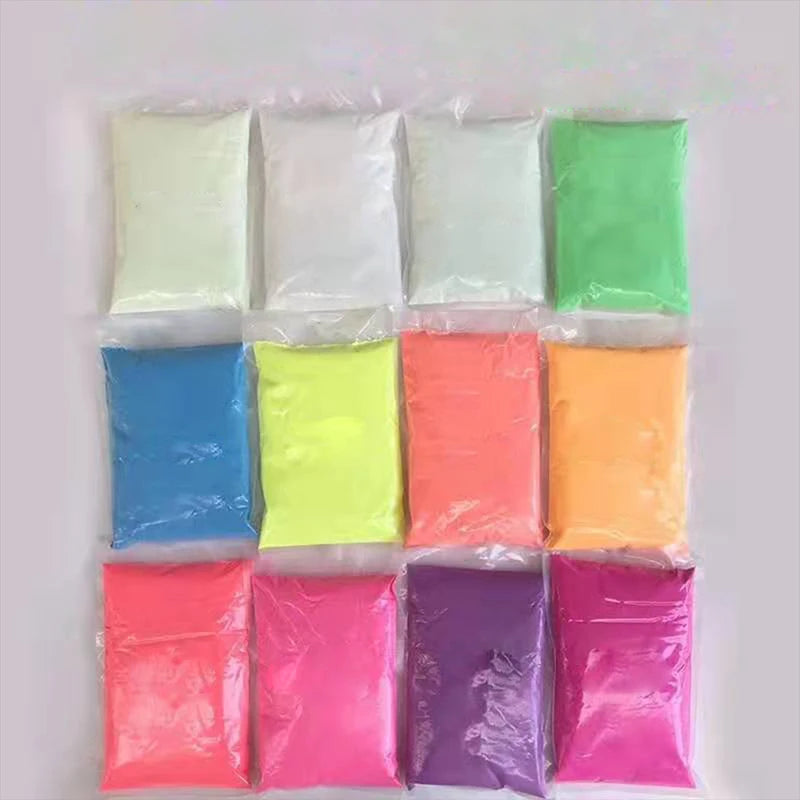 Luminous Nail Art Powder Set - 12 Colors Glow in Dark Neon Acrylic DIY