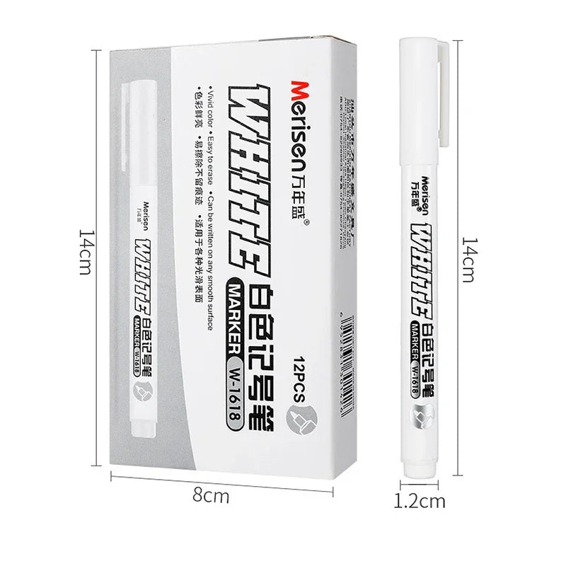 Waterproof White Marker Pen for Tattoo & Skin Marking - 1mm Tip