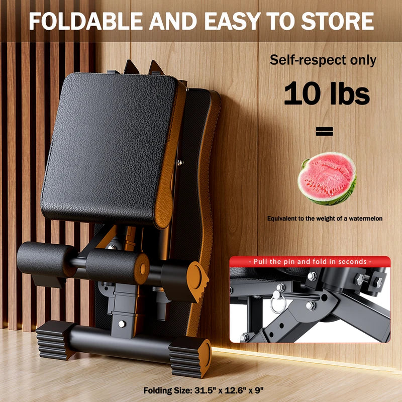 Adjustable Foldable Workout Bench for Full Body Strength Training 1000 lbs Capacity