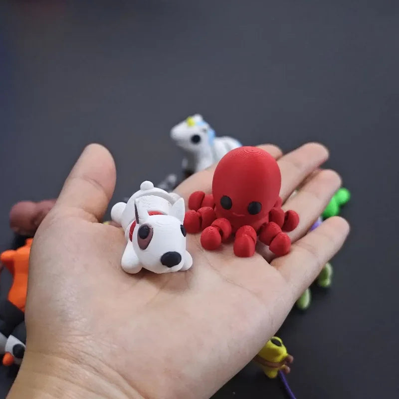 3D Printed Mini Animal Model with Movable Joints - Eco-Friendly Desktop Ornament