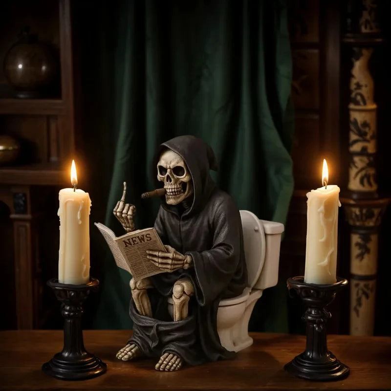 Resin Toilet Death God Statue Halloween Decoration Small Gift