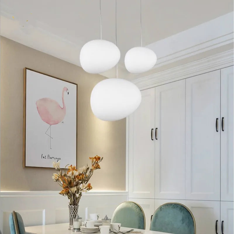 Modern Nordic Pendant Light Fixture for Living Kitchen Bedroom Glass Hanging Lamp