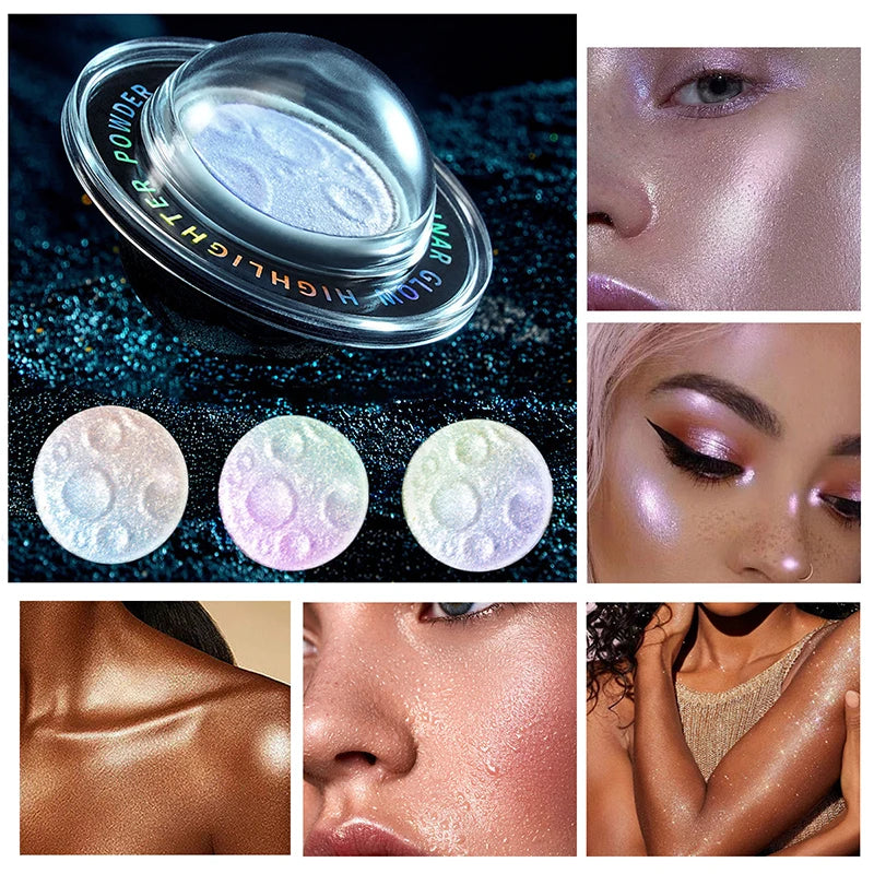 Highlighter Powder Makeup Contour Palette Water Light Shimmer Face & Body Illuminator