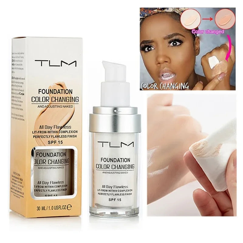 Color Changing Foundation Makeup Base 30ML Hydrating Full Cover Liquid Concealer