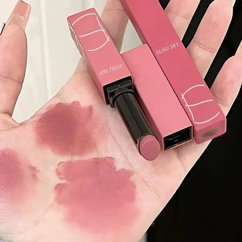 Waterproof Long-Lasting Matte Lipstick & Cheek Blush Duo – Dual Use Makeup