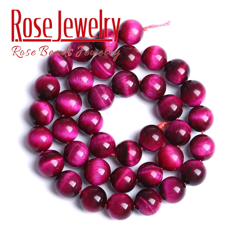 Natural Rose Pink Tiger Eye Beads for Jewelry Making - 4mm to 14mm
