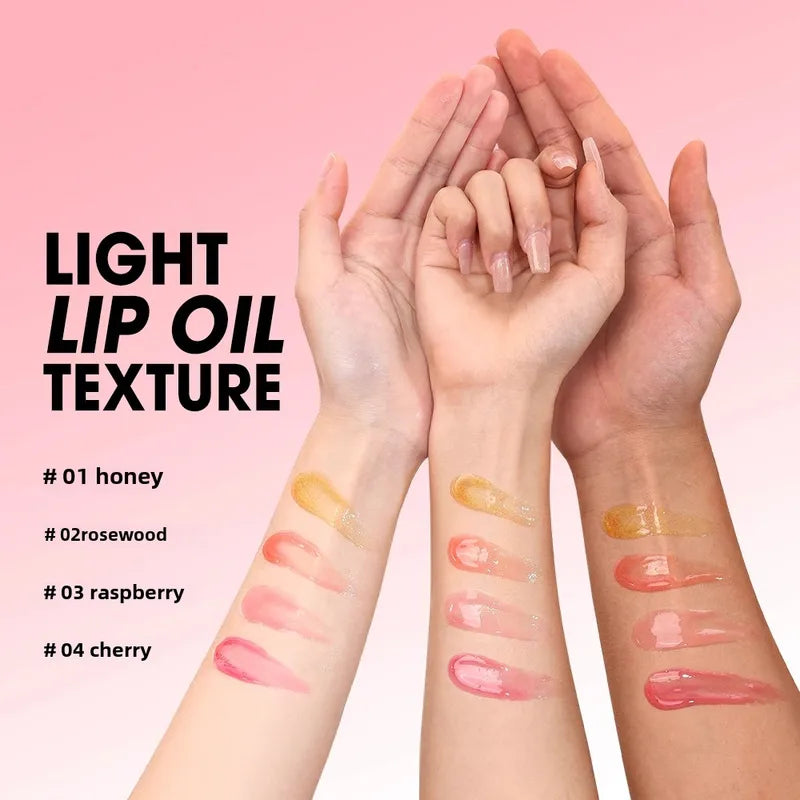 Moisturizing Lip Gloss with Plumper & Shimmer - Non-Sticky Water Gloss