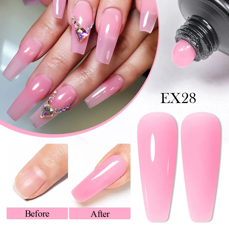 30ml Clear Pink Nude Nail Extension Gel Polish for Acrylic & UV Nails