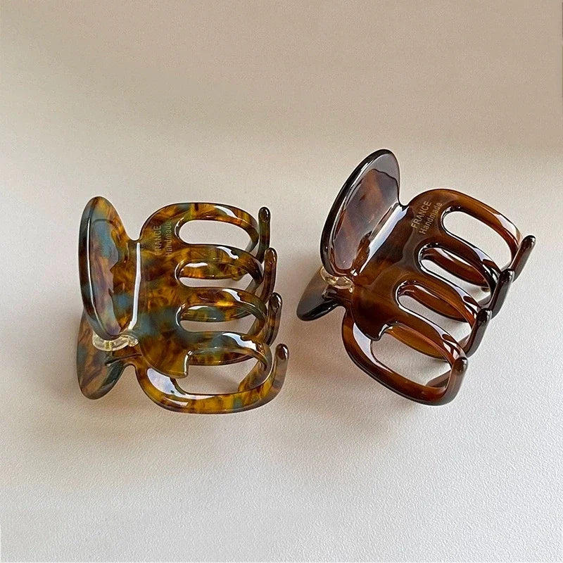 Retro Acetate Ponytail Clip Hair Accessory for Girls - Multi, Coffee, Brown