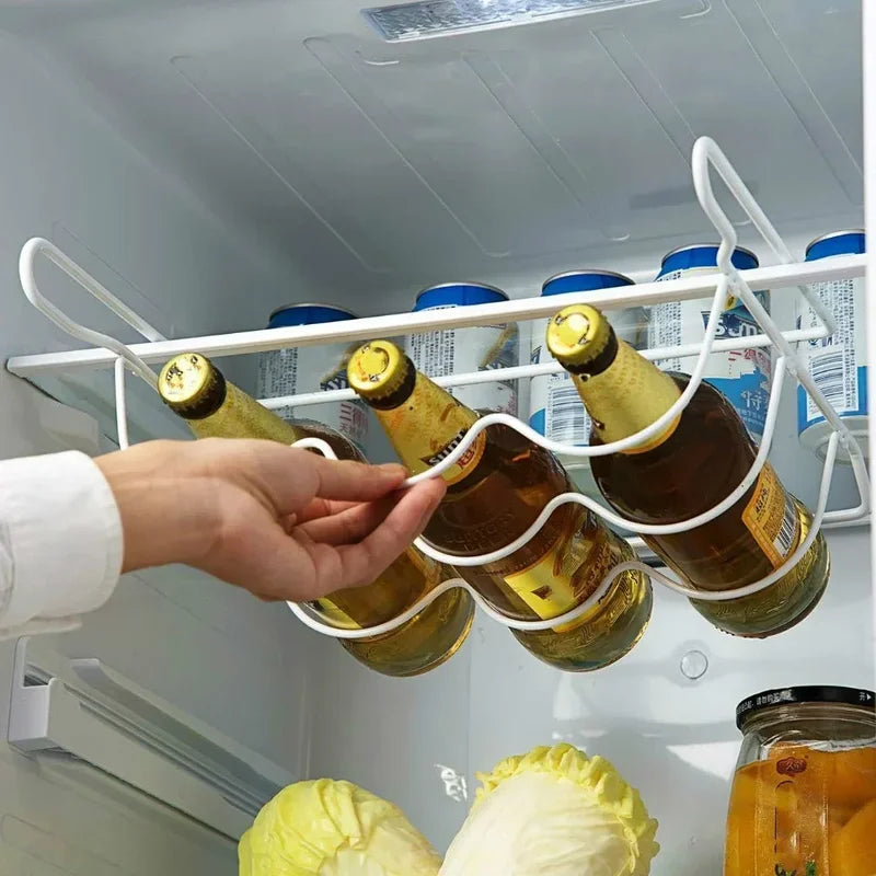 Refrigerator Organizer Rack for Bottles - Space Saver Kitchen Storage Shelf