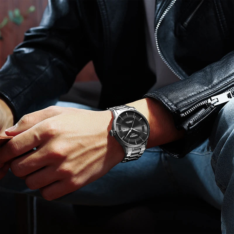 Luxury Quartz Men’s Waterproof Luminous Watch with Date & Week Display