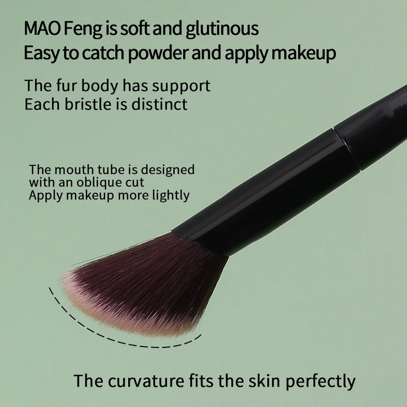 Multi-Purpose Makeup Brush Set - Blush, Highlight, Contour & Smudge Tools