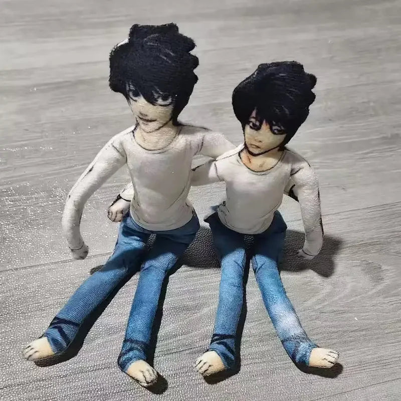 Anime Death Note L Cosplay Plush Doll - Flexible 28cm Stuffed Toy for Decoration & Gifts