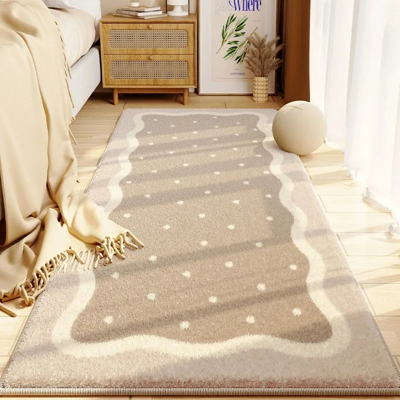 Cute Flower Plush Carpet Non-Slip Floor Mat for Living Room Bedroom Kids Room