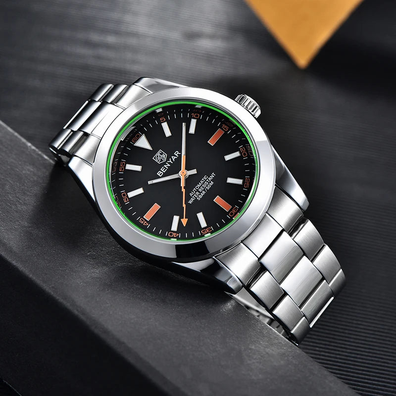 Men's Luxury Automatic Mechanical Waterproof Sports Watch 50M Luminous Dial