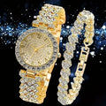Luxury Rhinestone Women Watch Bracelet Set - Ladies Quartz Wristwatch & Jewelry