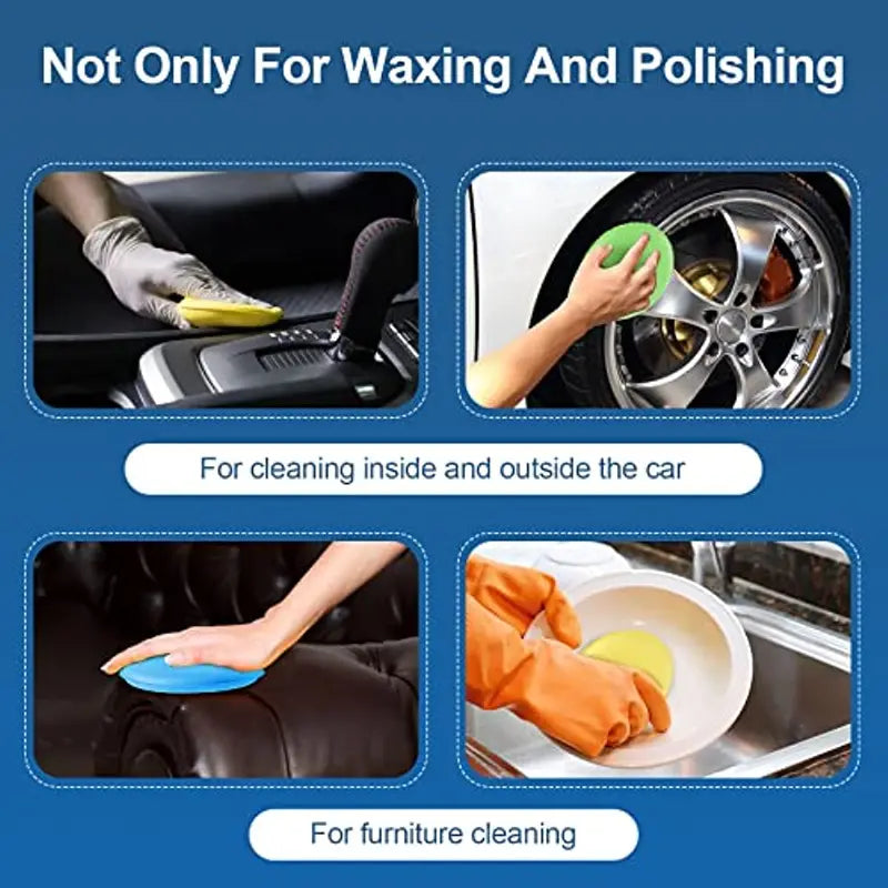 Car Wax & Detailing Foam Applicator Pads - Microfiber Buffing Sponges Set