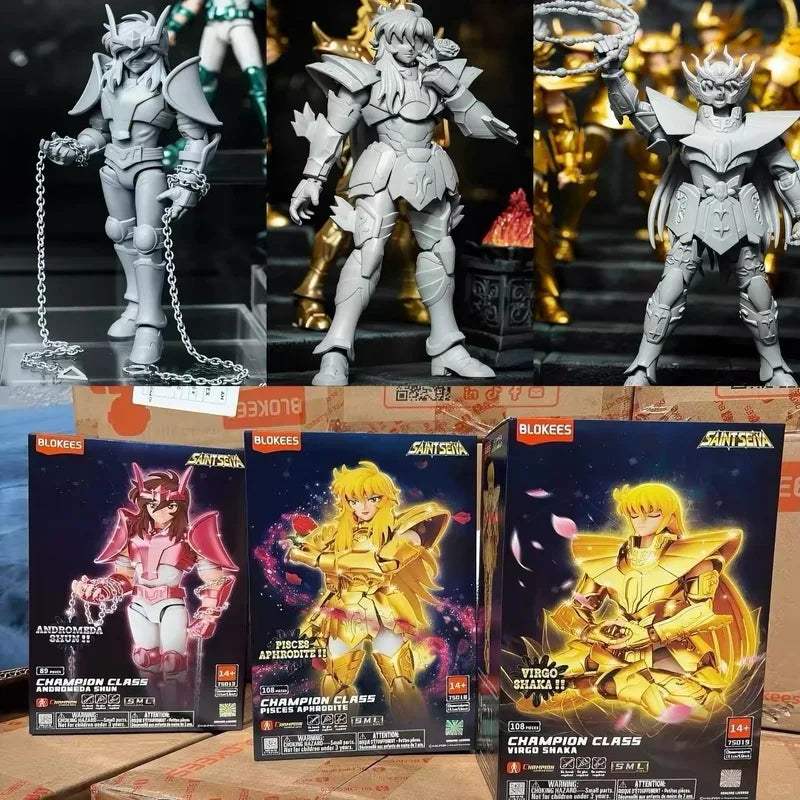 Saint Seiya Action Figures Set - Includes Gold Saints & Assembled Collectible Figurines