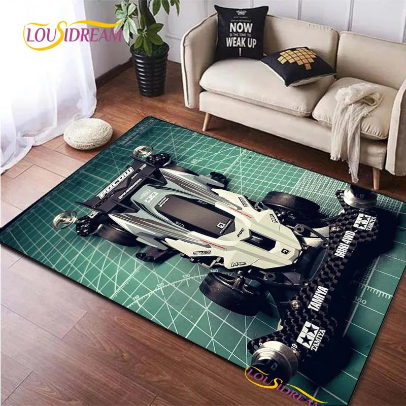 Mini 4WD Racing Carpet Floor Mat for Living Room Bedroom Kitchen Kids Non-slip Rug