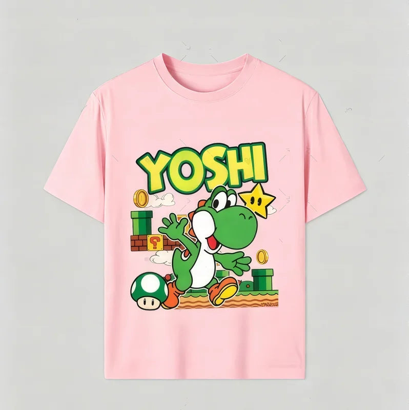 Unisex Cartoon Yoshi Kids & Adult T-Shirt - Summer Short Sleeve Top