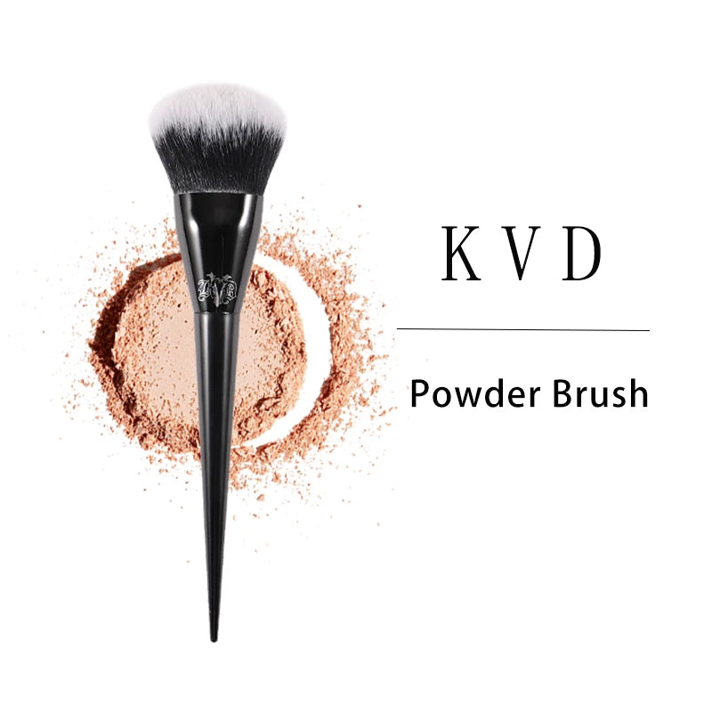 Makeup Brush 22 Pressed Powder Brush with Soft Fiber Hair and Black Handle - Elegant Cosmetic Tool for Women