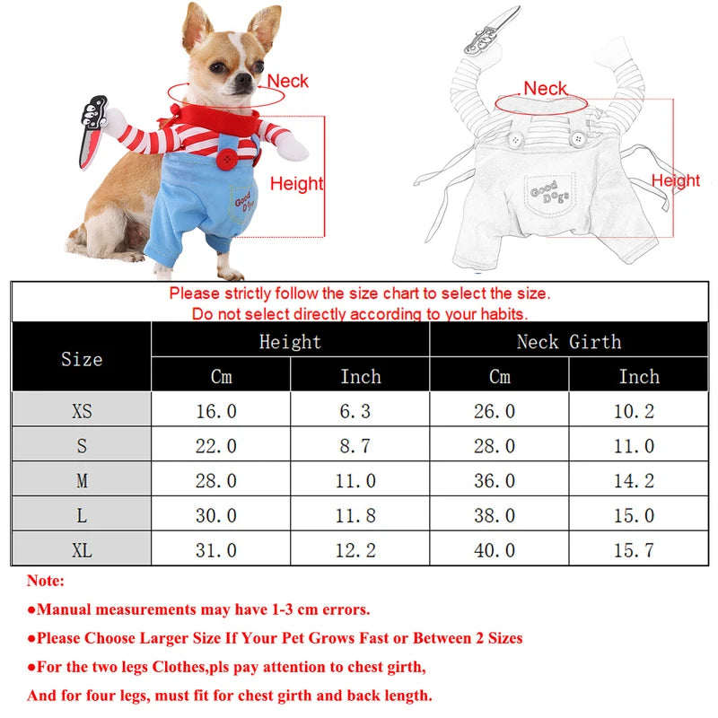 Funny Dog & Cat Halloween Costume Dress Up Pets Outfits - Small to XL Sizes