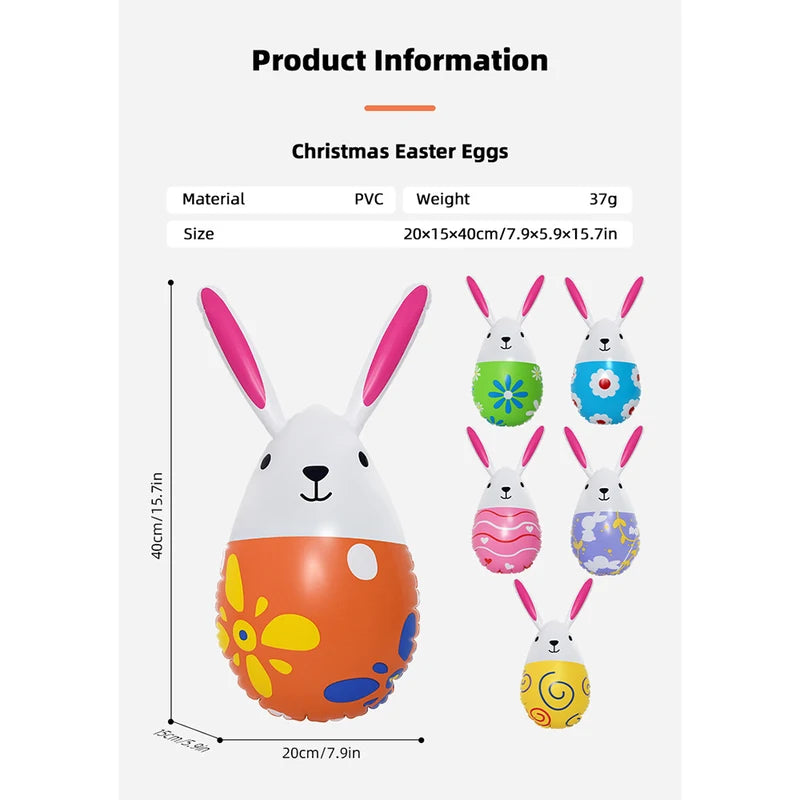 Inflatable Easter Bunny Egg Yard Decoration - Spring Festive Outdoor Toy