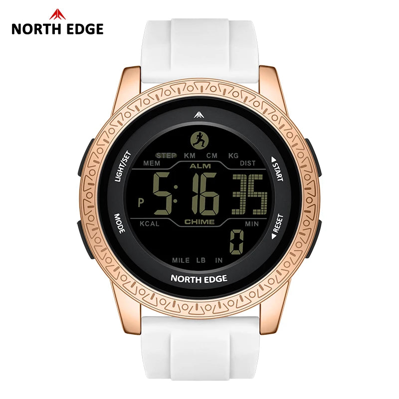Digital Sport Watch Waterproof 50M Dual Time Men Women Fitness Pedometer Alarm