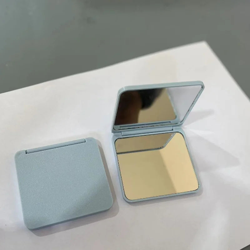 Double-Sided Portable Makeup Mirror - Square Compact Handheld Mirror for Girls
