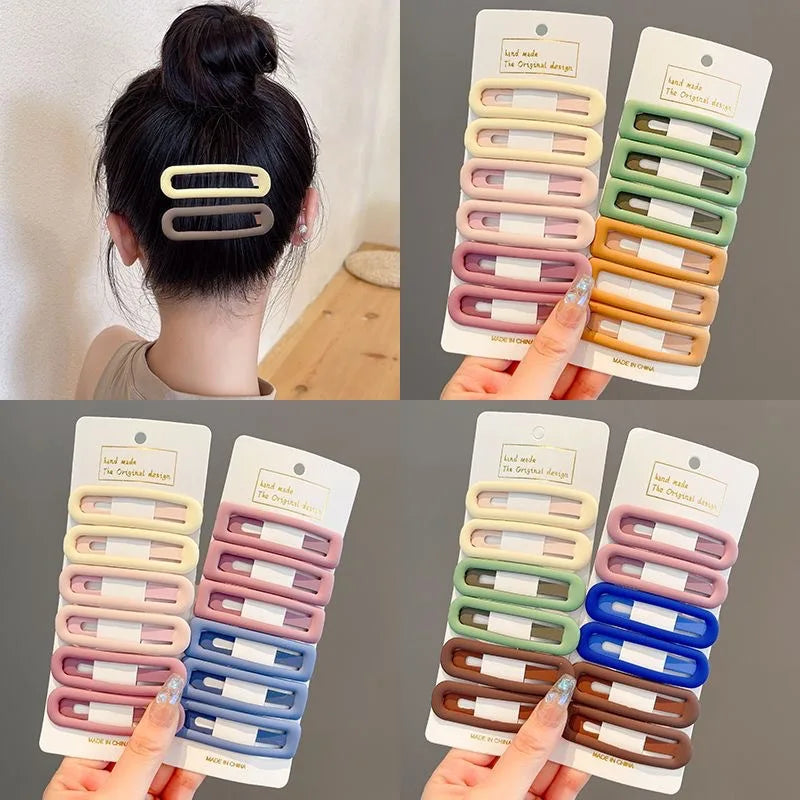 6PCS Versatile Morandi Color Hair Pins for Girls Women Kids - Hair Side Clips