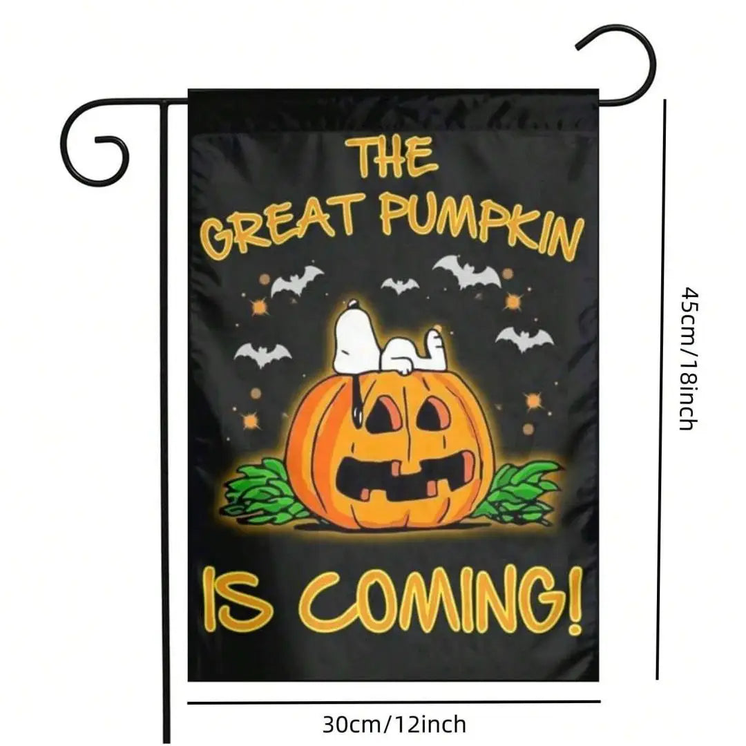 Double-Sided Pumpkin Ghost Garden Flag - Outdoor Yard Banner, Easy Hang, No Pole