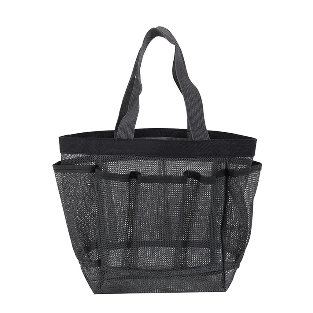 Large Capacity Waterproof Mesh Shower & Beach Bag with 8 Pockets - Travel Organizer