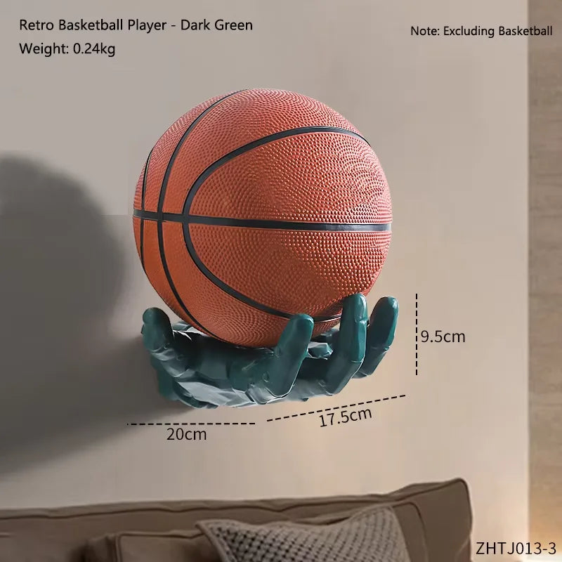 Robotic Arm Basketball Football Wall Mount Storage Rack Home Living Room Decor