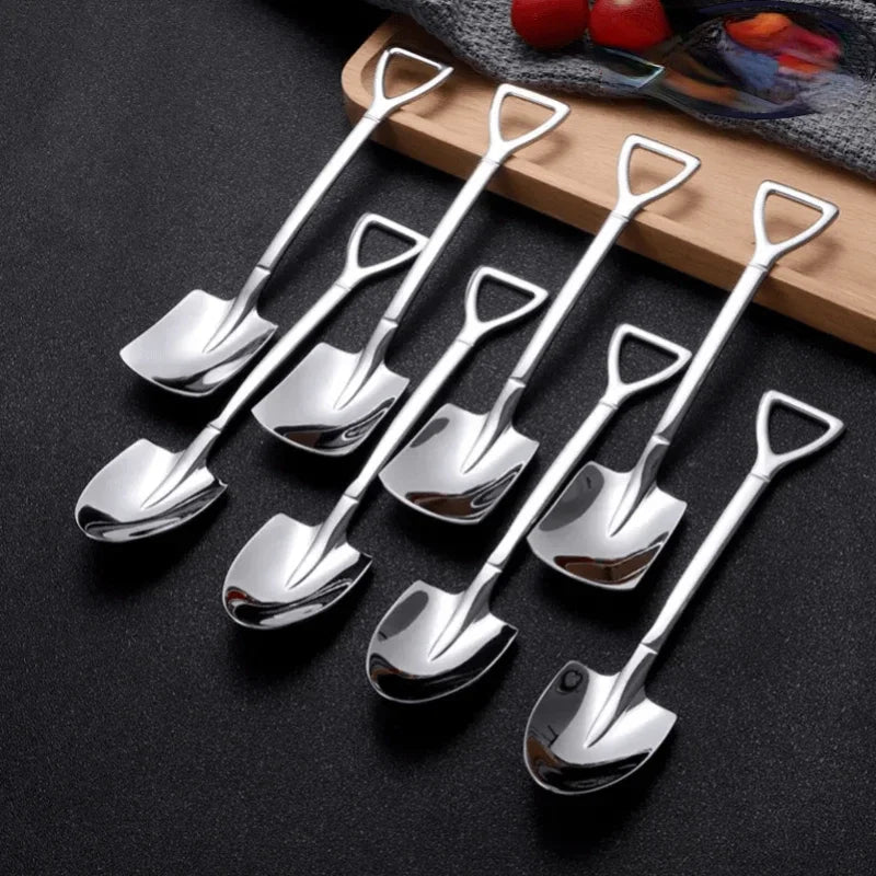 4PCS Stainless Steel Dessert Spoons Set - Cute Watermelon Shovel Design
