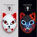 Halloween Neon Mask Cosplay LED Demon Slayer Mask with Ghost Design