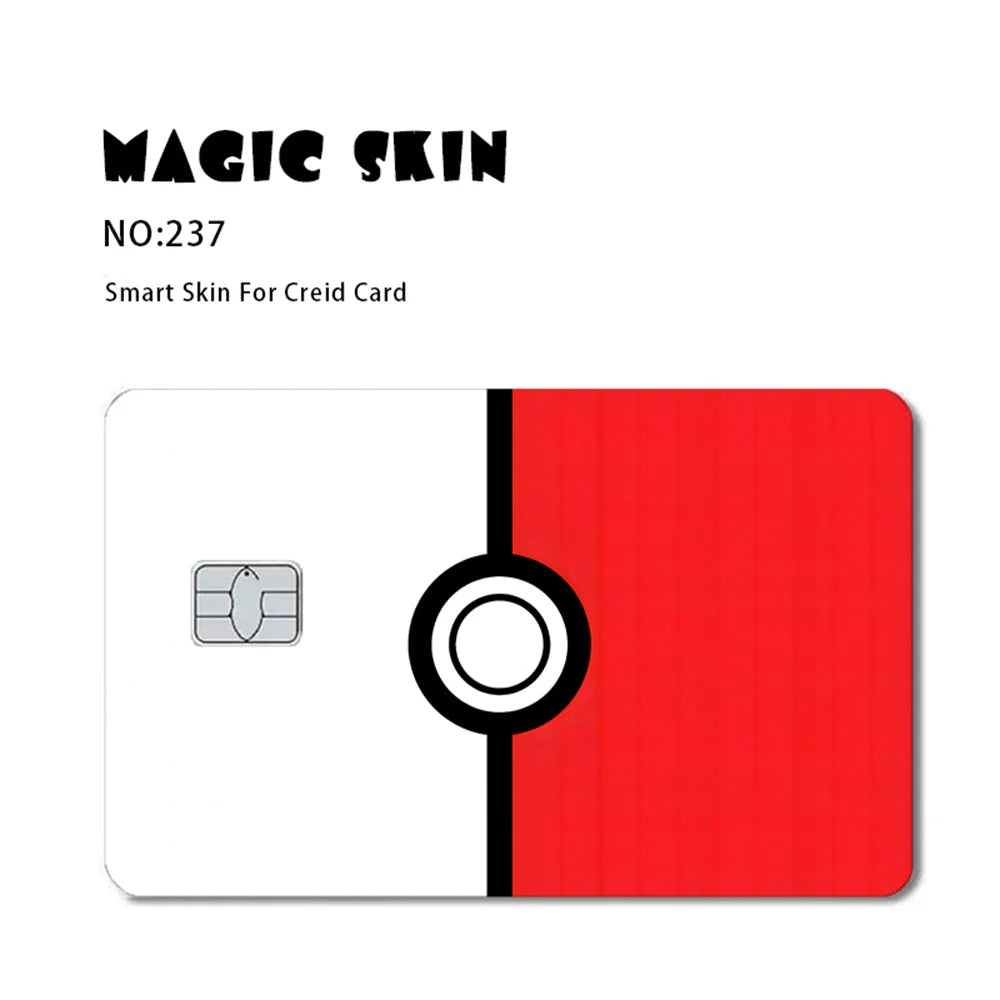 Pokemon Card Decals for Credit Card Skin - Waterproof Stickers with Cartoon Designs