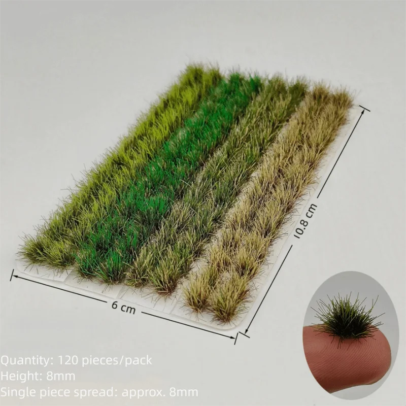 120pcs Multicolor Self-Adhesive Miniature Grass Tufts for Model Dioramas and Layouts
