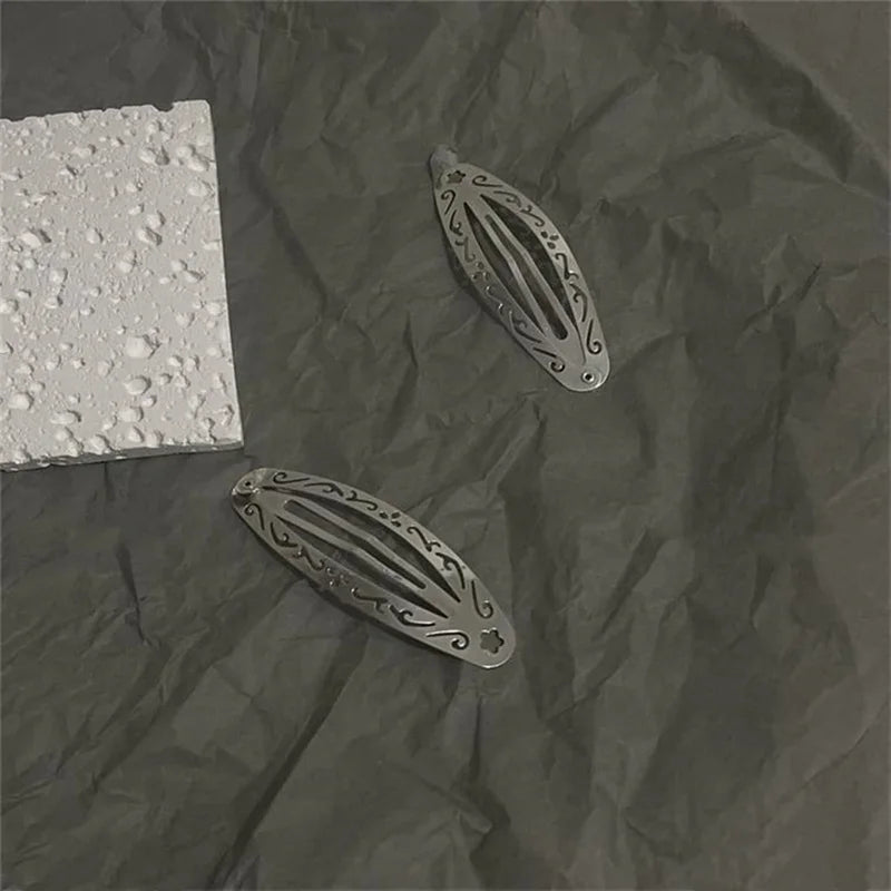 Women's Metal Hair Clips Set of 4 - Fashionable BB Edge Clips for Daily Use