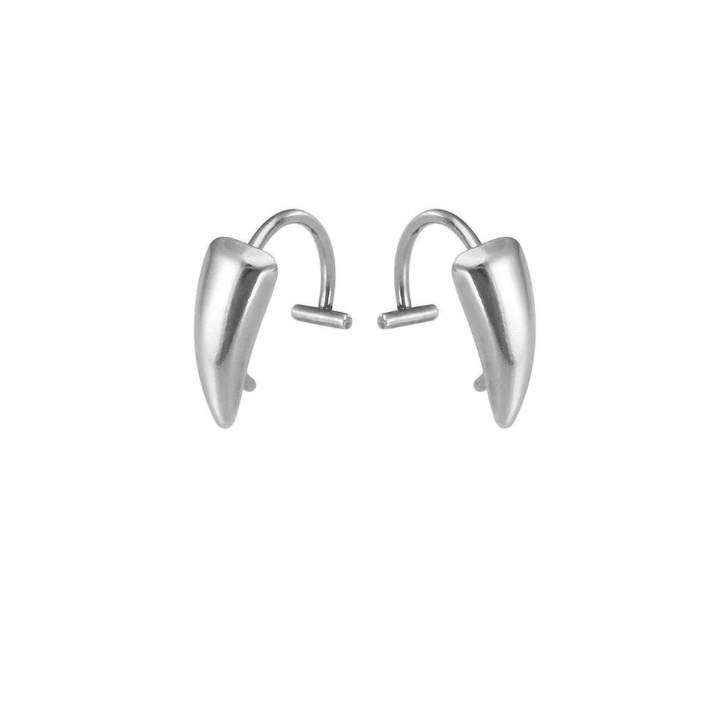 Stainless Steel Fang Lip Cuffs Non-Piercing Clip-On Lip Rings Halloween Body Jewelry