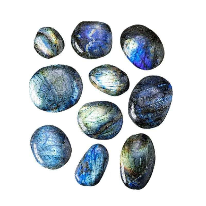 Labradorite & Blue Moonstone Crystal Mineral Specimen for Home Decor - Natural Stones