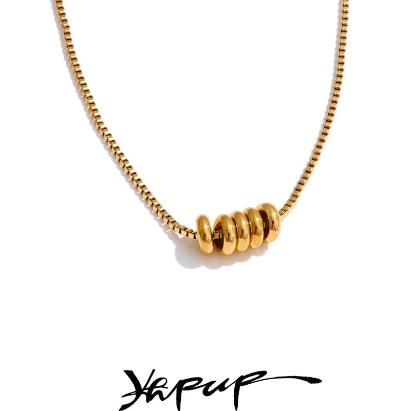 Stylish Zirconia Necklace Pendant - Removable Round Jewelry in Gold Color