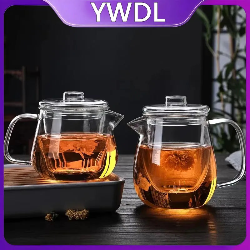 Glass Teapot Penguin Shape Chinese Tea Ceremony Set 480ML 600ML Transparent