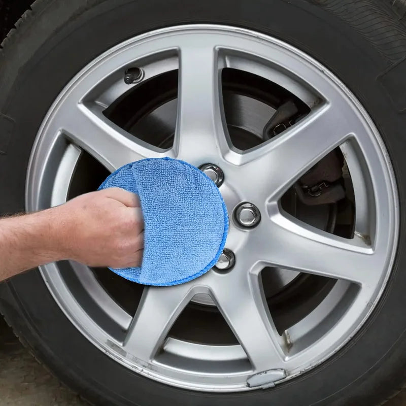 Microfiber Wax Applicator Sponges - 5 Inch Car Polishing Pads, Lint-Free, Ultra-Soft - 10 Pack