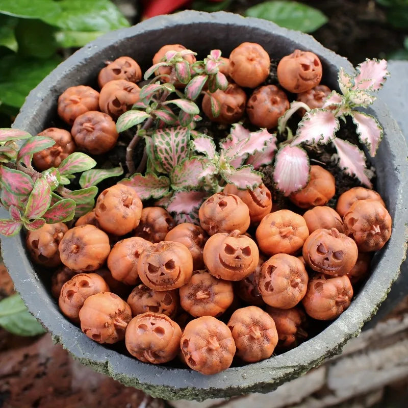 Miniature Resin Pumpkins for Halloween Decor, Garden & Craft Projects - 20PCS